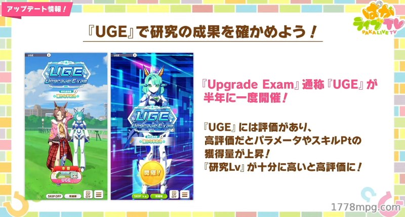 赛马娘新育成剧本挑战半年一次的Upgrade Exam(UGE)赛事